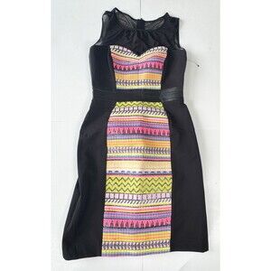Milly Womens Dress Fitted Mesh Leather Multicolor Size 4